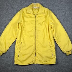 Vintage Yellow  Zip Rain Jacket - Elastic - Men's Large - Needs TLC - See Photos